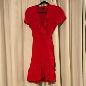INC Elegant Red Ruffle Dress